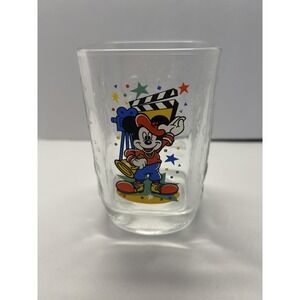 Disney Mickey Mouse 2000 Walt Disney World Studios Glass Tumbler Clear Embossed